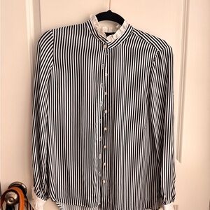 J. Crew Navy and White Striped Women's Top